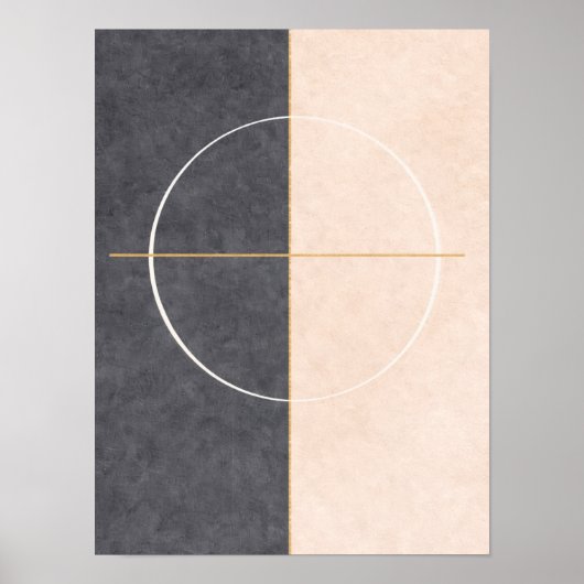 Scandinavian Geometric Wall Art – Beige & Grey Poster (Voorkant)