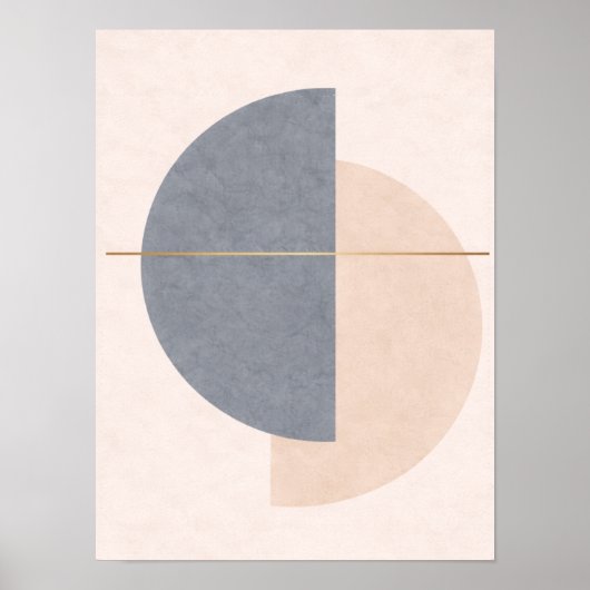 Scandinavian Half Circle Wall Art – Geometric Poster (Voorkant)