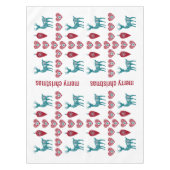 Scandinavian Hearts Reindeer Baubles Merry Xmas Tafelkleed (Voorkant)