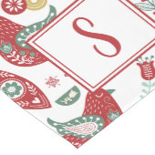Scandinavian Holiday Birds Monogram Table Runner Medium Tafelloper (Hoek)