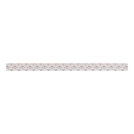 Scandinavian Horse Folk Art Pattern Grosgrain Lint (Voorkant)