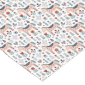 Scandinavian Horse Folk Art Pattern Korte Tafelloper (Hoek)