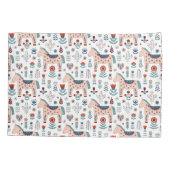 Scandinavian Horse Folk Art Pattern Kussensloop (Achterkant-Links)