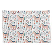 Scandinavian Horse Folk Art Pattern Kussensloop (Achterkant-Rechts)