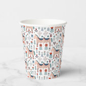 Scandinavian Horse Folk Art Pattern Papieren Bekers (Rechts)