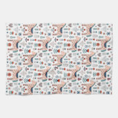 Scandinavian Horse Folk Art Pattern Theedoek (Horizontaal)