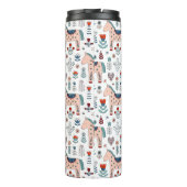 Scandinavian Horse Folk Art Pattern Thermosbeker (Achterkant)