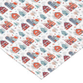 Scandinavian House Folk Art Pattern Korte Tafelloper (Hoek)