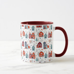 Scandinavian House Folk Art Pattern Mok