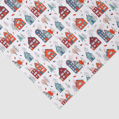 Scandinavian House Folk Art Pattern Tissuepapier (Detail)