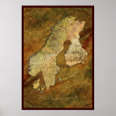 SCANDINAVIAN MAP Art Poster II (Devant)