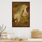 SCANDINAVIAN MAP Art Poster II (Cuisine)