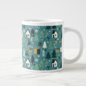 Scandinavian Merry Christmas Tree Winter Snow Extra Grote Beker (Rechts)