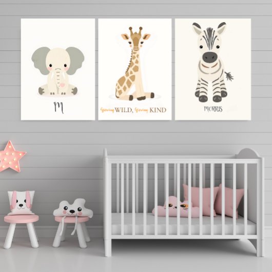 Scandinavian Minimal Safari Nursery Poster