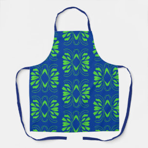 Scandinavian Mod Blue All over Print Apron Schort