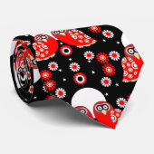 Scandinavian Owl Folk Art Cushion Stropdas (Opgerold)