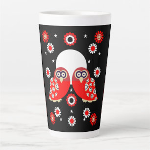 Scandinavian Owl Folk Art Latte Mok