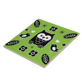 Scandinavian Owl Folk Art Tegeltje (Zijkant)