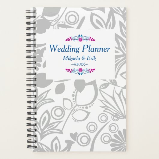 Scandinavian Pink Floral Pattern Planner (Voorkant)