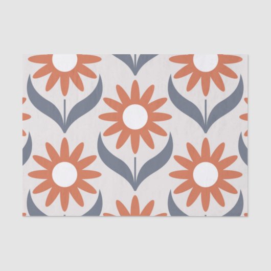 Scandinavian retro floral pattern, retro flower, v tissuepapier (Voorkant)