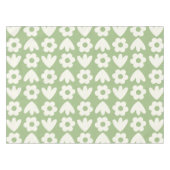 Scandinavian Retro Flowers Floral Pattern Sage Tafelkleed (Voorkant (Horizontaal))