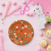 Scandinavian Rustic Retro Pattern Papieren Bordje (Feest)