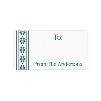 Scandinavian star border green white to from gift etiket
