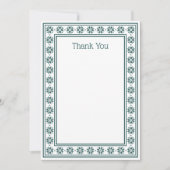 Scandinavian star pattern border pine green blank bedankkaart (Voorkant)