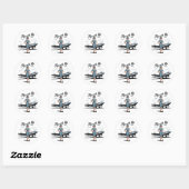 Scandinavian stewardess  ronde sticker (Vel)