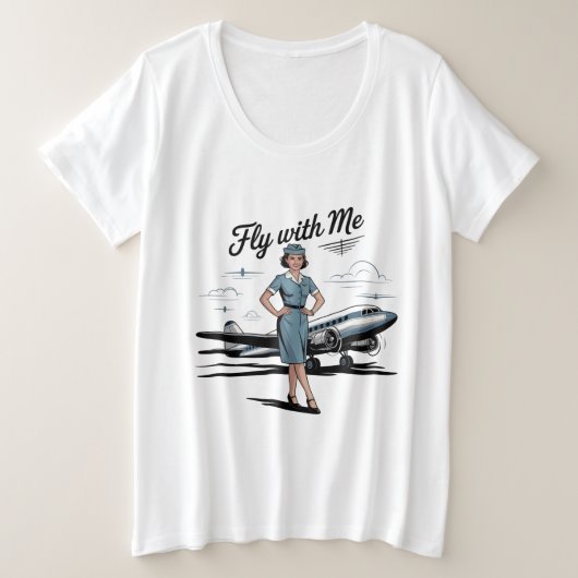 Scandinavian stewardess Womens Plus Size T-Shirt (Design voorkant)