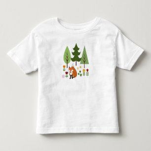 Scandinavian Style Fox Flowers Trees Illustration Kinder Shirts