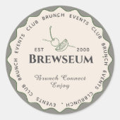 Scandinavian Style Minimal Café Resto Logo Sticker (Voorkant)