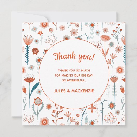 Scandinavian Summer Flowers Boho Bedankt voor je k (Voorkant)