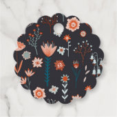 Scandinavian Summer Flowers Dark Bedankjes Labels (Voorkant)