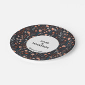 Scandinavian Summer Flowers Dark Boho Wedding Papieren Bordje (Gekanteld)