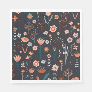 Scandinavian Summer Flowers Dark Servet