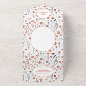 Scandinavian Summer Flowers Modern Boho Wedding All In One Uitnodiging (Buitenkant)