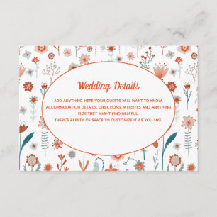 Scandinavian Summer Flowers Weddenschap Details Informatiekaartje