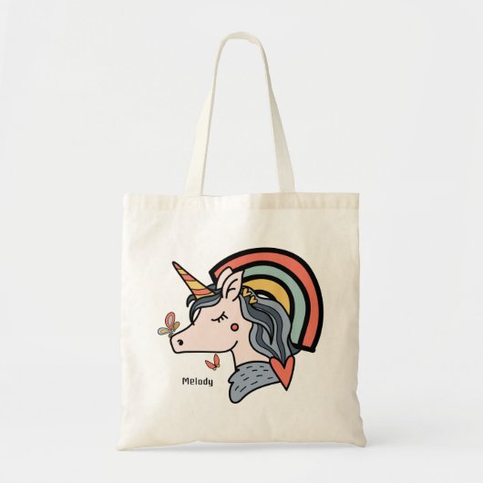 Scandinavian Unicorn Butterfly Tote Bag (Voorkant)