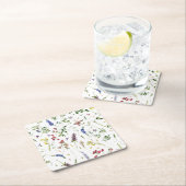 Scandinavian Wildbloemen Meadow Vierkante Kartonnen Onderzetter (Insitu)