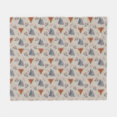 Scandinavian Winter Fox & Holly Forest Fleece Deken (Voorkant (Horizontaal))