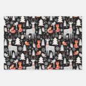 Scandinavian Woodland Animals Kerstfeestdag Inpakpapier Vel (Voorkant 2)