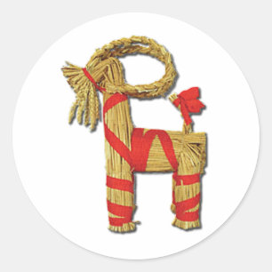Scandinavian Yule Goat Ronde Sticker