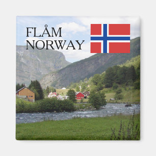 Scandinavië bergen Flam-reissouvenir Magneet