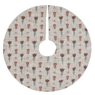  Scandinavië Folk Art Tulip Faux Linnen Kerstboom Rok