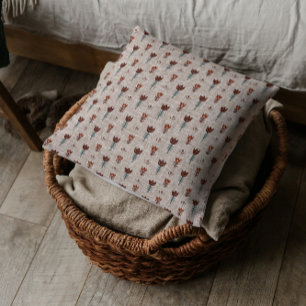  Scandinavië Folk Art Tulip Faux Linnen Kussen