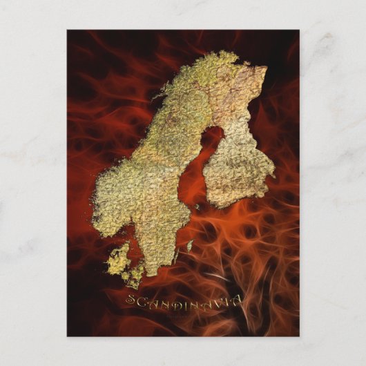 Scandinavië Kaart Briefkaarten (Voorkant)