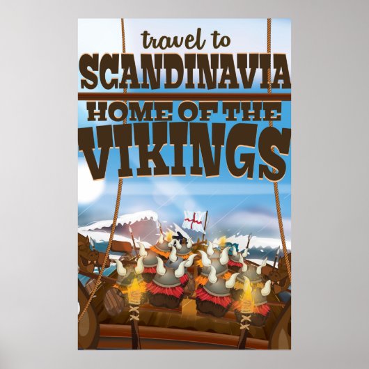 Scandinavie maison des vikings affiche de dessin a (Devant)
