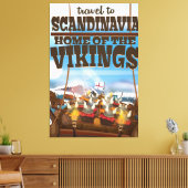 Scandinavië thuis van het poster van de cartoon va canvas afdruk (Insitu (Woonkamer))