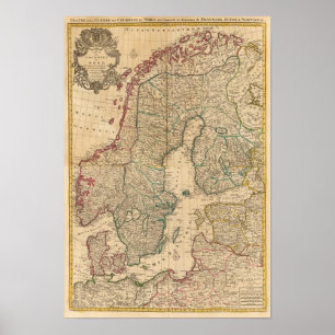 Scandinavië, Zweden, Denemarken 2 Poster